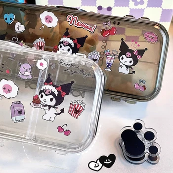 Sanrio Kuromi Benim Melody Cinnamoroll Hello Kitty Şeffaf Kalem Kutusu Çocuk İlköğretim Okulu Öğrencileri Kırtasiye Malzemeleri