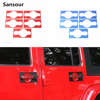 Sansour Araba Kapı Kolları Kapak Trim Sticker Fit İçin Jeep Wrangler 2007 Up Kapı kolu yama