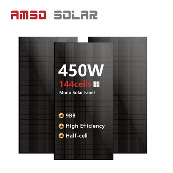 Satılık yeni teknoloji 9BB yarım hücreli 450 Watt monokristal güneş paneli