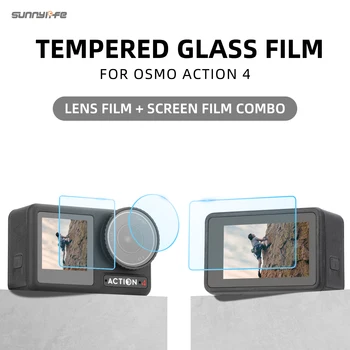 Sunnylife Lens Ekran Koruyucu Temperli Cam Filmi koruyucu film Aksesuarları Osmo için Eylem 4 Spor Kamera