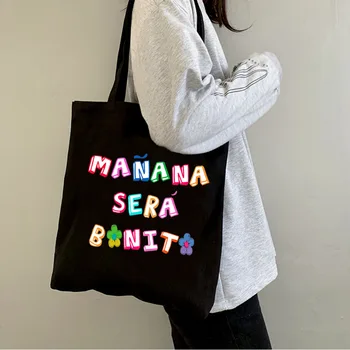 Sıcak Manana Sera Palamut KAROL G Tur 2023 Büyük omuz çantası Kanvas çanta Pazarı alışveriş çantası okul çantası