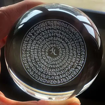 Toptan Budist kaynağı Asya EV Sunak dükkanı servet para getirmek ıyi şanslar Yubaotuoroni Mantra 3D Kristal top buda tılsım