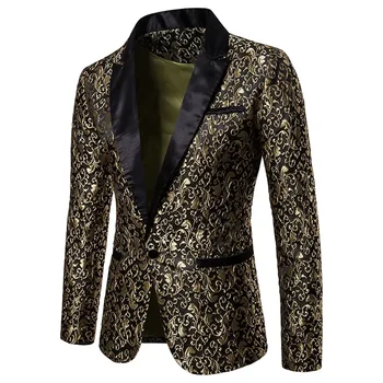 TPJB Yeni erkek Ceketler Çiçek Parti Elbise Takım Elbise Şık Akşam Yemeği Ceket Düğün Blazer Balo Smokin