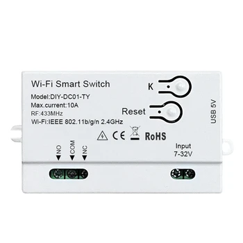 Tuya Wifi Akıllı Anahtarı DIY Zamanlayıcı 1CH 7-32V USB 5V 2.4 G Wifi Smartlife Ev Otomasyon Modülü Alexa Google Ev IFTT