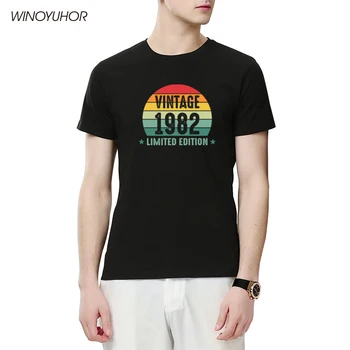 Vintage 1982 Sınırlı Sayıda T Shirt Erkek Pamuk Tee Gömlek Yenilik Tshirt 40 Yaşında 40th Doğum Günü Erkek tasarımcı kıyafetleri