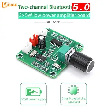 XH-A158 Ultra Net Bluetooth 5.0 Ses güç amplifikatörü Kurulu Küçük Güç Pam8403 DIY kablosuz hoparlör Amplifikatör Kurulu 5W * 2