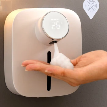 Xiaomi Sıvı sabunluklar Mutfak Banyo için Otomatik Püskürtme Makinesi Fotoselli Yıkama El Sensörü Sıcaklık Göstergesi