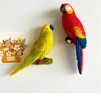 Yaratıcı Papağan Reçine Buzdolabı Sticker Buzdolabı Manyetik Etiket çocuk Erken Eğitim Hayvan Manyetik Etiket Mesaj