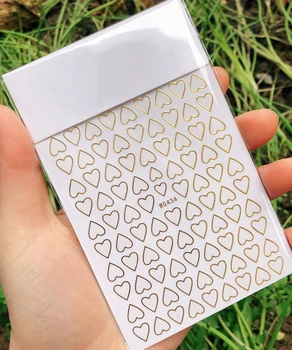 Yeni Altın Altın Aşk Kalp Tırnak Sticker 3D Kaydırıcılar Bronzlaşmaya Çıkartmalar Çivi Sanat Decoraciones Folyo Tasarım Manikür Aksesuarları