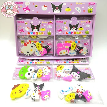 Yeni Sanrio Karikatür Silgi 10/20 adet Sevimli Kuromi Hello Kitty Melodi Cinnamoroll Seti Kırtasiye Silgi çocuk Hediye Okul Ödül
