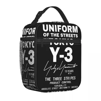 Yohji Yamamoto Yalıtımlı Öğle Yemeği Çantası Siyah 3Y yiyecek kutusu Moda Soğutucu Termal yemek kabı Okul