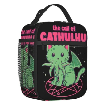 Çağrısı Cthulhu Termal Yalıtımlı Öğle Yemeği Çantaları Lovecraft Canavar Kedi Kullanımlık yemek kutusu Okul için gıda saklama kutusu Kutusu