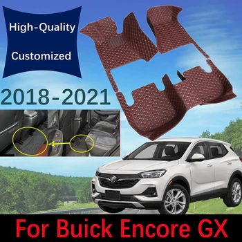Özel Deri Araba Paspaslar Buick Encore İçin GX 2018~2021 Moda Otomobil Halı Kilim Ayak Pedleri İç Aksesuarları