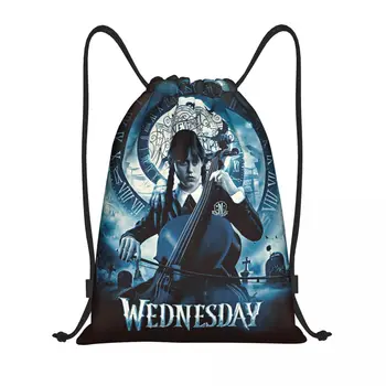 Özel Çarşamba Addams İpli alışveriş çantaları Yoga Sırt Çantaları Erkekler Kadınlar Nevermore Akademisi Spor Salonu Sırt Çantası