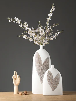 Ülke beyaz vazo süsler oturma odası çiçek düzenleme sanat TV dolabı modeli odası yumuşak süslemeleri