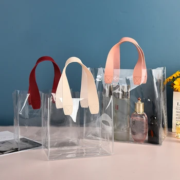 Şeffaf Pvc şeffaf Tote Çanta Büyük Kapasiteli Araba Dikişli Plastik Kozmetik alışveriş çantası Jöle Çanta hediye çantası Açık Turizm Yeni